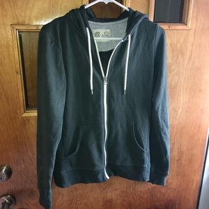 Dusty green soft zip-up hoodie